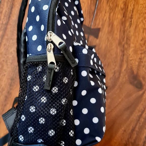 Eastsport - Lightweight Daypack / Backpack - Navy Blue, Black, & White Polka Dot - Picture 10 of 11